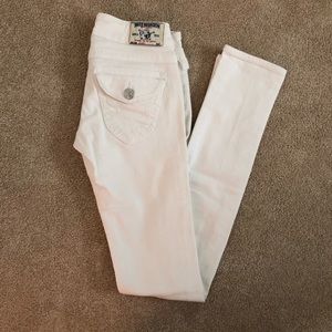 White True Religion low-rise skinny jeans